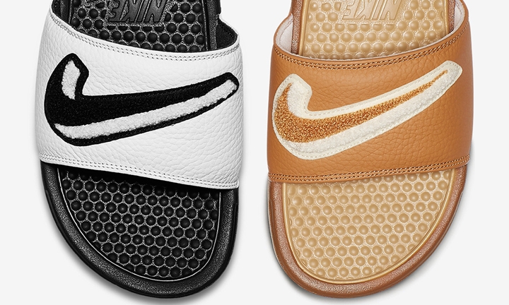 シェニール織りスウッシュのナイキ ベナッシ JUST DO IT “ブラック/ミュート ブロンズ”が発売 (NIKE BENASSI JDI “Black/Muted Bronze”) [AO2805-001,200]