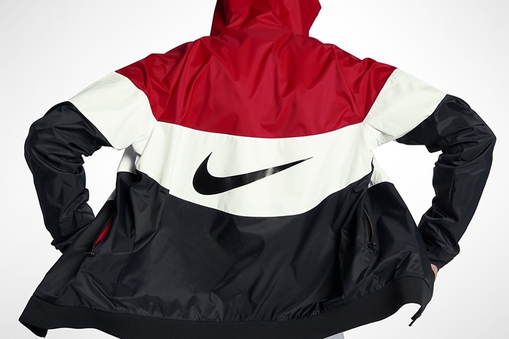 バックにスウッシュを配置したNIKE WINDRUNNER HIIDIE JACKET GX “University Red/Summit White/Black” (ナイキ ウィンドランナー) [AJ1396-658]