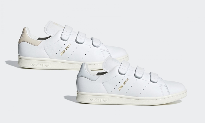 7/25発売！ベルクロタイプのadidas Originals STAN SMITH CF “White/Linen/Blue Tint” (アディダス オリジナルス スタンスミス “ホワイト/リネン/ブルー ティント”) [F36573,36574]