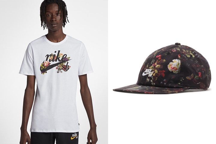 フローラルパターンを配置した”NIKE SB TEE FLORAL LOGO/H86 CAP AOP”が海外8月発売 (ナイキ)