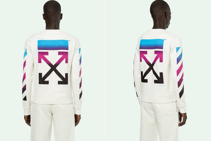 マルチグラデーションカラーのダイアゴナルを配置した OFF-WHITE C/O VIRGIL ABLOH “DIAG GRADIENT” (オフホワイト)