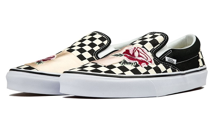 チェッカー/薔薇刺繍 VANS CLASSIC SLIP-ON “Rose/Checker” (バンズ クラシック スリッポン)