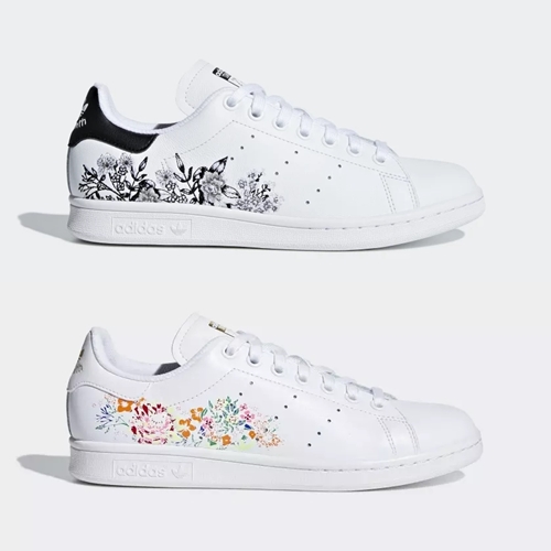 クリーンキャンバスにフローラルをプリントしたadidas Originals WMNS STAN SMITH 2カラー (アディダス オリジナルス ウィメンズ スタンスミス) [BC0257,0259]