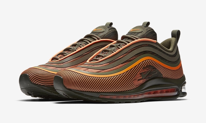 【オフィシャルイメージ】ナイキ エア マックス 97 ウルトラ “オレンジ/オリーブ” (NIKE AIR MAX 97 ULTRA “Orange/Olive”) [918356-801]