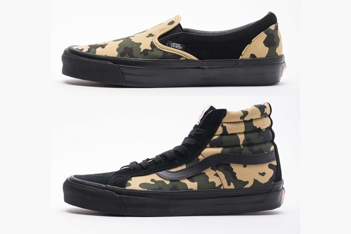 VANS VAULT OG SK8-HI LX/OG CLASSIC SLIP-ON “Camo” (バンズ ヴォルト スケートハイ/クラシック スリッポン “カモ”)