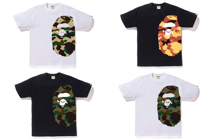 A BATHING APEから1st CAMOにAPE HEADをプリントした「1ST CAMO SIDE BIG APE HEAD TEE」が8/25から発売 (ア ベイシング エイプ)