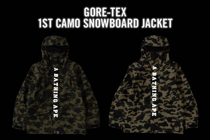 A BATHING APEからGORE-TEXを使用したスノーボード ジャケット「GORE-TEX 1ST CAMO SNOWBOARD JACKET」が9/1から発売 (ア ベイシング エイプ)
