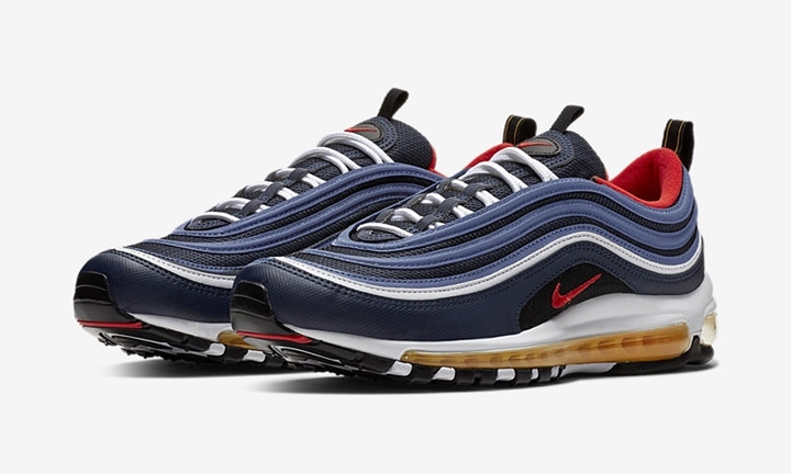 【オフィシャルイメージ】9月発売予定！ナイキ エア マックス 97 “ミッドナイト ネイビー/ハバネロ レッド” (NIKE AIR MAX 97 “Midnight Navy/Habanero Red”) [921826-403]