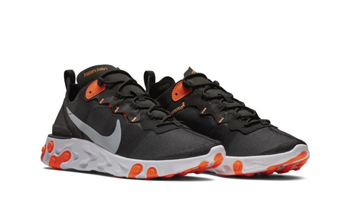 【オフィシャルイメージ】NIKE REACT ELEMENT 55 “Black/Total Orange” (ナイキ リアクト エレメント 55 "ブラック/トータル オレンジ") [BQ6166-006]