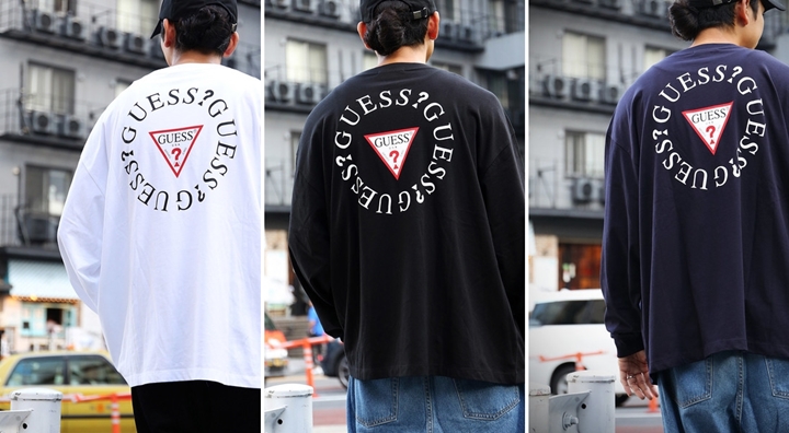 web限定！スーパービッグシルエットの袖 サークルロゴ ロンTEE GUESS × FREAK’S STORE 別注が10月上旬発売 (ゲス フリークスストア)