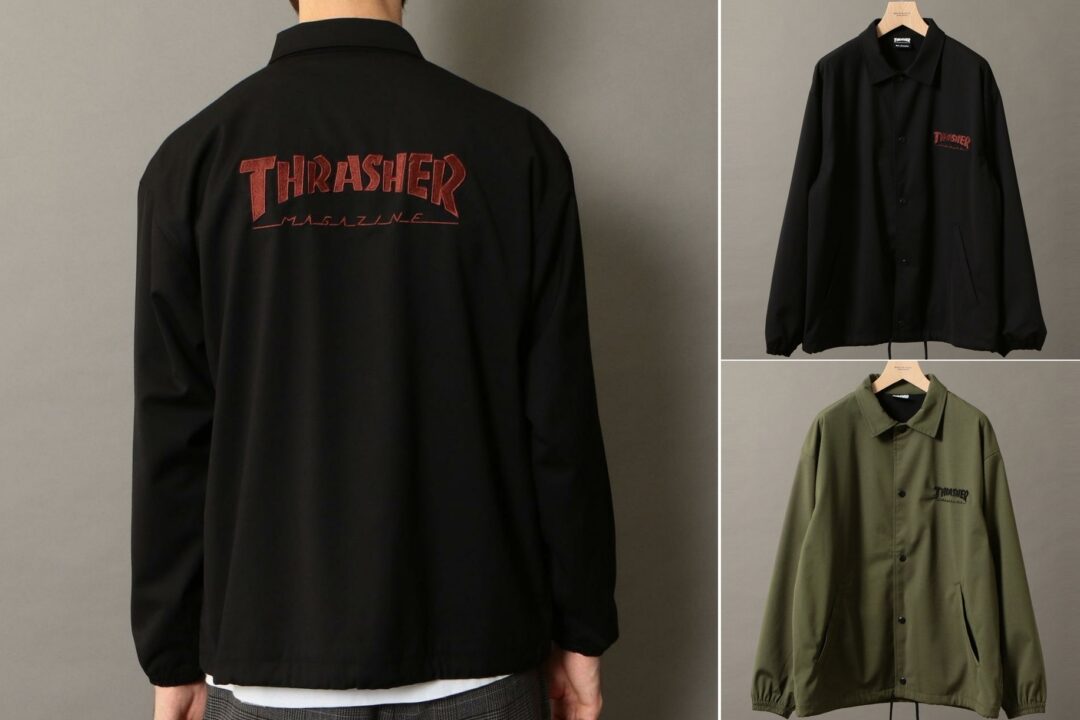 光沢感のある素材を使用した THRASHER × BEAUTY&YOUTH 別注 コーチジャケットが9/7発売 (スラッシャー ビューティアンドユース)