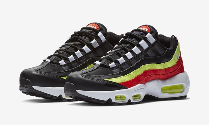 【オフィシャルイメージ】ナイキ ウィメンズ エア マックス 95 “ブラック/ボルト/レッド" (NIKE WMNS AIR MAX 95 “Black/Volt/Red”) [307960-019]