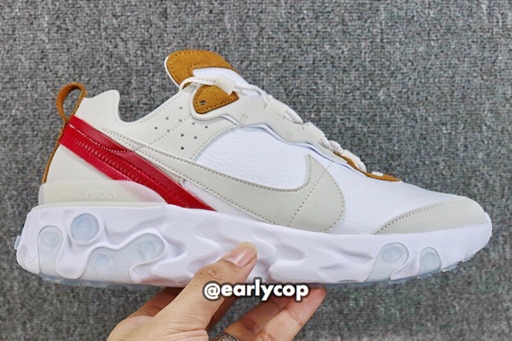 【リーク】異なる素材を使用したNIKE REACT ELEMENT 87 “Leather” (ナイキ リアクト エレメント 87 “レザー”)のショットが登場！