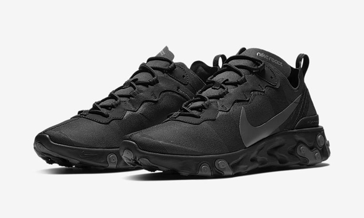 オフィシャルイメージ】NIKE REACT ELEMENT 55 “Triple Black” (ナイキ