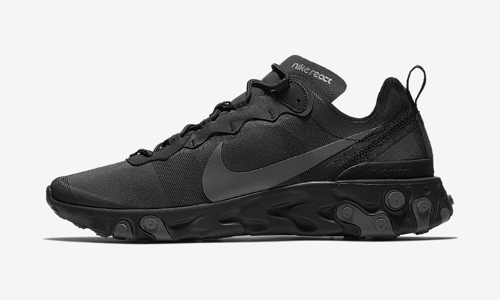 オフィシャルイメージ】NIKE REACT ELEMENT 55 “Triple Black” (ナイキ ...