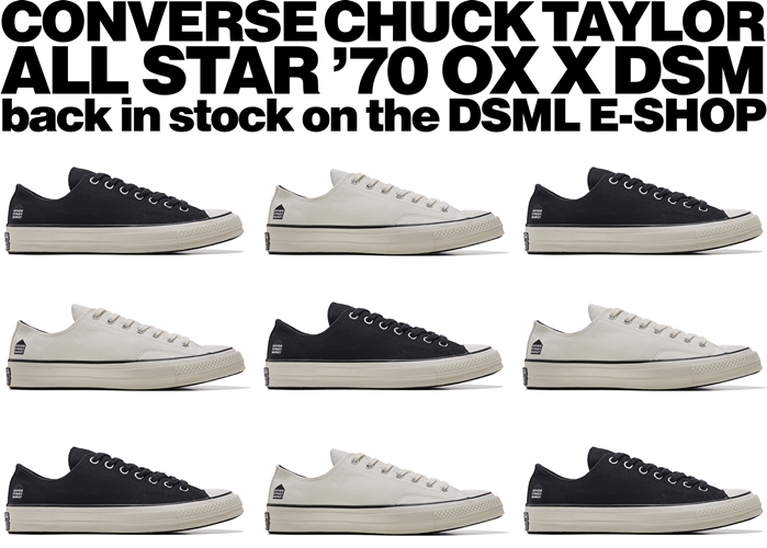 DSM × CONVERSE CHUCK TAYLOR ALL STAR 70 OX “Black/White” (ドーバーストリートマーケット コンバース チャックテイラー オールスター)