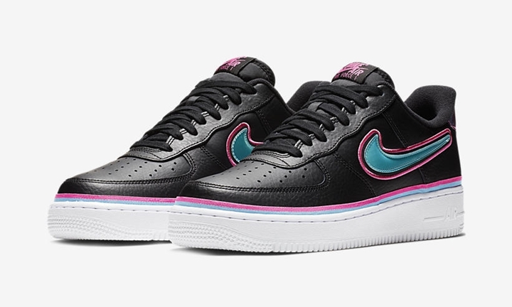 10月発売予定！ナイキ エア フォース 1 07 ロー スポーツ “マイアミ サウス ビーチ” “ブラック/ブルー ゲイル” (NIKE AIR FORCE 1 07 LOW SPORT “Miami South Beach” “Black/Blue Gale”) [AJ7748-002]