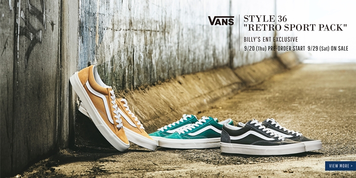 BILLY'S 限定！VANS STYLE 36 "RETRO SPORT PACK"-BILLY'S EXCLUSIVE-が9/29発売 (ビリーズ バンズ STYLE 36 "レトロ スポーツ パック")