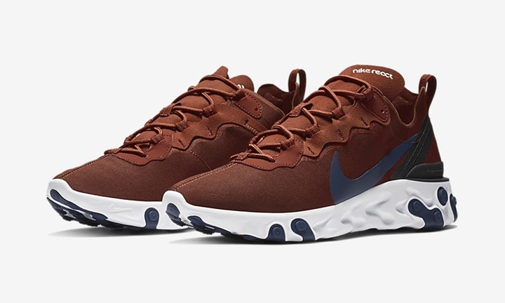 【オフィシャルイメージ】NIKE REACT ELEMENT 55 “Brown” (ナイキ リアクト エレメント 55 “ブラウン”) [BQ6166-600]