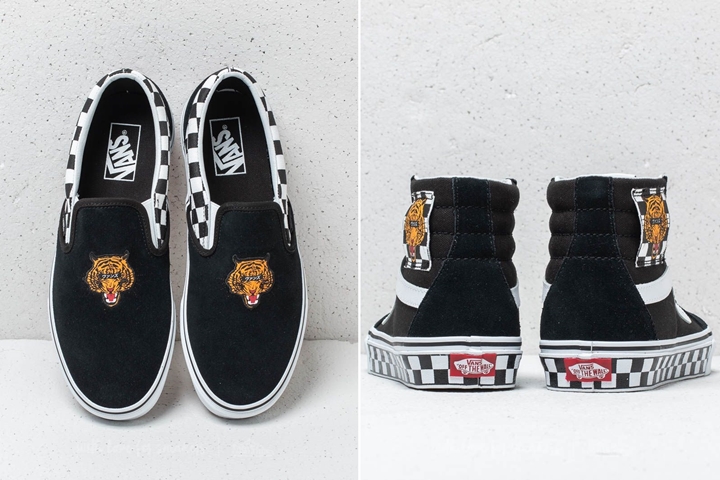 VANS SLIP-ON/SK8-HI REISSUE "TIGER CHECK" "Black/True White" (バンズ スリッポン/スケートハイ "タイガー カモ" "ブラック/トゥルー ホワイト")