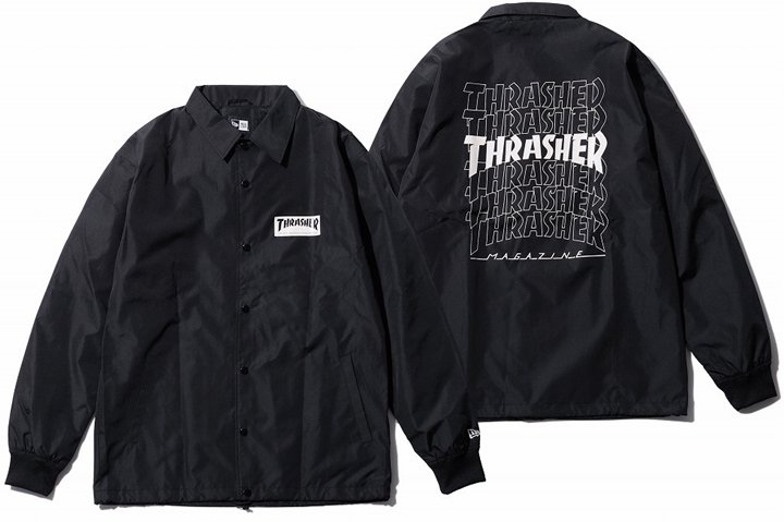 NEW ERA STORE 限定！コーチジャケット スラッシャー "ブラック" (ニューエラ THRASHER)