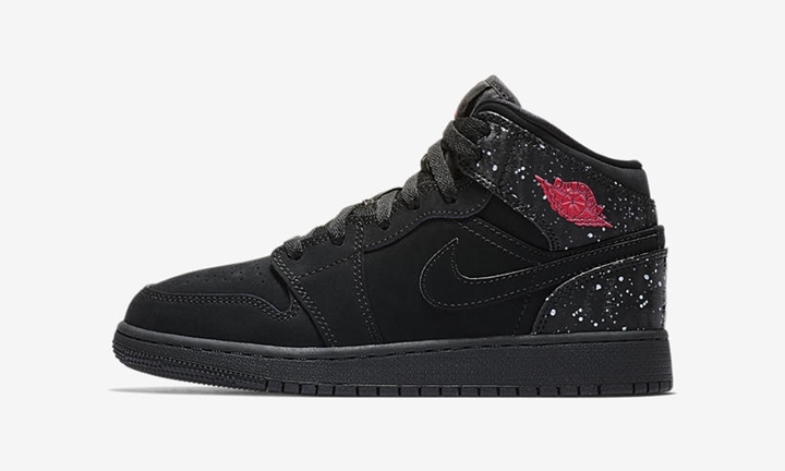 【オフィシャルイメージ】ナイキ GS エア ジョーダン 1 ミッド “ブラック/ラッシュ ピンク” (NIKE GS AIR JORDAN 1 MID “Black/Rush Pink”) [555112-001]