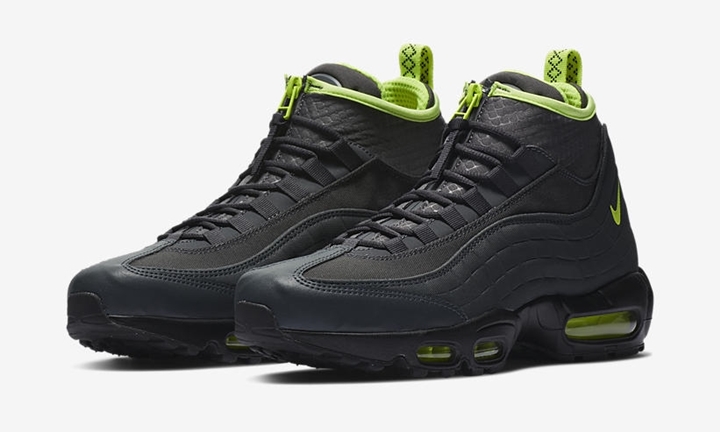 【オフィシャルイメージ】ナイキ エア マックス 95 スニーカー ブーツ “アンスラサイト/ボルト” (NIKE AIR MAX 95 SNEAKERBOOT “Anthracite/Volt”) [806809-003]