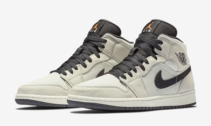 【オフィシャルイメージ】ナイキ エア ジョーダン 1 ミッド プレミアム “ライト ボーン/ブラック” (NIKE AIR JORDAN 1 MID PREMIUM “Light Bone/Black”) [852542-002]