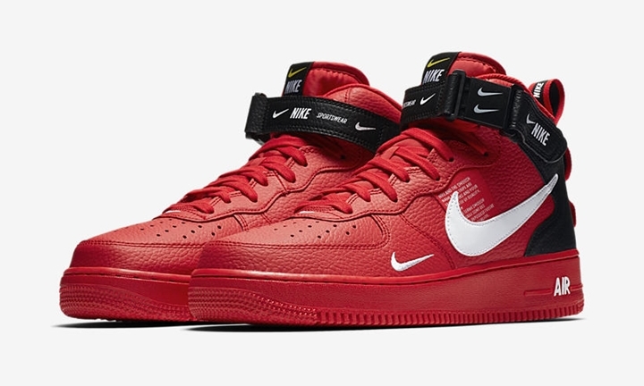 【オフィシャルイメージ】ナイキ エア フォース 1 ユーティリティ ミッド “ユニバーシティ レッド/ホワイト” (NIKE AIR FORCE 1 UTIRITY MID "University Red/White”) [804609-605]