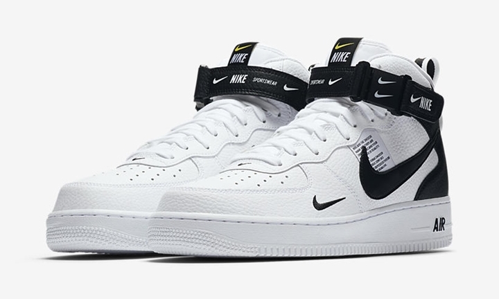 【オフィシャルイメージ】ナイキ エア フォース 1 ユーティリティ ミッド “ホワイト/ブラック” (NIKE AIR FORCE 1 UTIRITY MID “White/Black”) [804609-103]