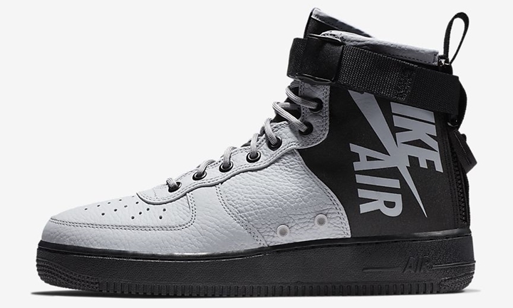 【オフィシャルイメージ】ナイキ スペシャル フィールド エア フォース 1 ミッド “ウルフ グレー/ブラック” (NIKE SPECIAL FIELD AIR FORCE 1 {SFAF-1} MID “Wolf Grey/Black”) [917753-009]