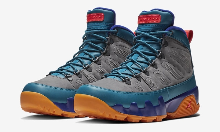 blue and orange jordan 9