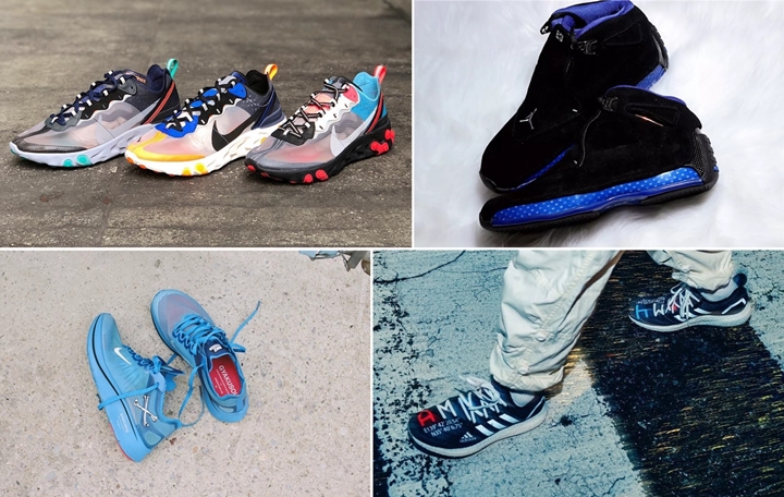 【まとめ】10/11 発売の厳選スニーカー！(NIKE REACT ELEMENT 87)(AIR JORDAN 18 RETRO OG “Black/Sport Royal””)(NIKELAB GYAKUSOU ZOOM FLY SP)(adidas for atmos AM4 108)他