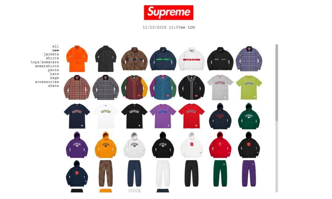 10/13発売！シュプリーム (SUPREME) 2018 FALL/WINTER レギュラーアイテム一覧！