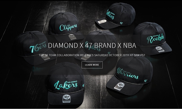 10/20発売！NBA全30チームネームを刺繍した DIAMOND SUPPLY × 47 BRAND × NBA CAPTAIN HAT (ダイアモンドサプライ)