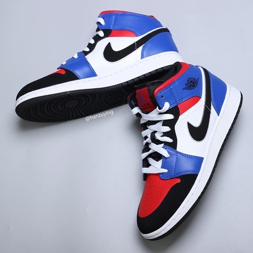 ナイキ GS エア ジョーダン 1 レトロ ミッド “ブラック/ロイヤル/レッド” (NIKE GS AIR JORDAN 1 RETRO MID “Black/Royal/Red”) [554725-124]