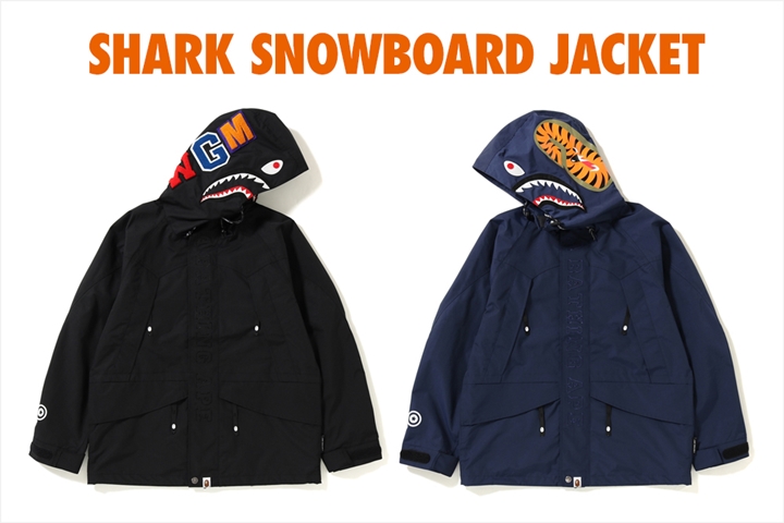 A BATHING APEからシャークフーディのスノーボードジャケット「SHARK SNOWBOARD JACKET」が10/27から発売 (ア ベイシング エイプ)