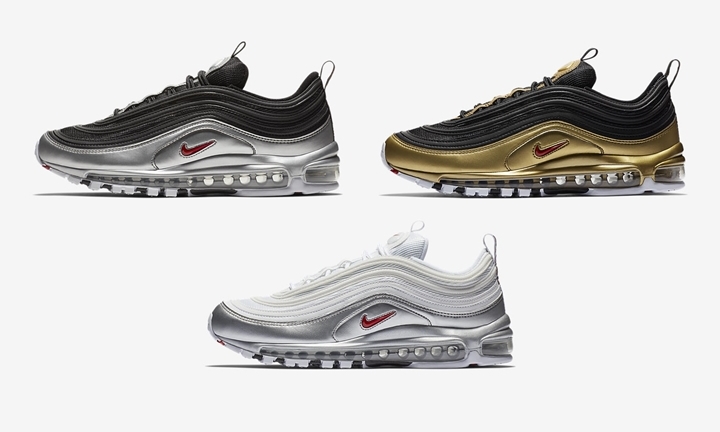 ナイキ エア マックス 97 QS “ブラック/メタリック シルバー” “ブラック/メタリック ゴールド” (NIKE AIR MAX 97 QS “Black/Metallic Silver/Metallic Gold”) [AT5458-001,002,100]