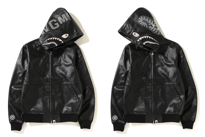 A BATHING APEからシャークフーディのレザージャケット「LEATHER SHARK HOODIE JACKET」が11/3から発売 (ア ベイシング エイプ)