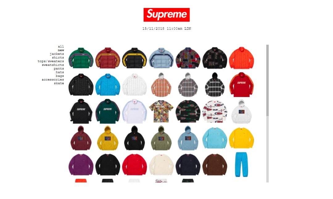 11/17発売！SUPREME 2018 FALL/WINTER レギュラーアイテム一覧！