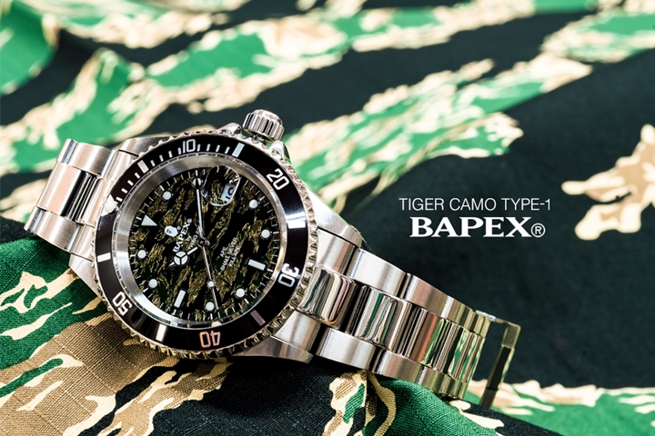 A BATHING APE オリジナルリストウォッチ「TIGER CAMO TYPE 1 BAPEX」が11/17から発売 (ア ベイシング エイプ)