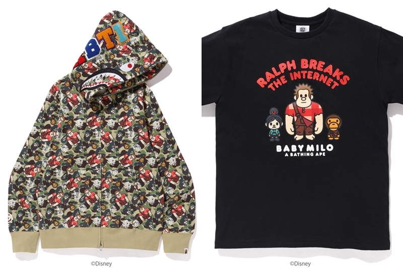 A BATHING APE × シュガー・ラッシュ：オンライン コラボが12/15から発売 (ア ベイシング エイプ Ralph Breaks the Internet)