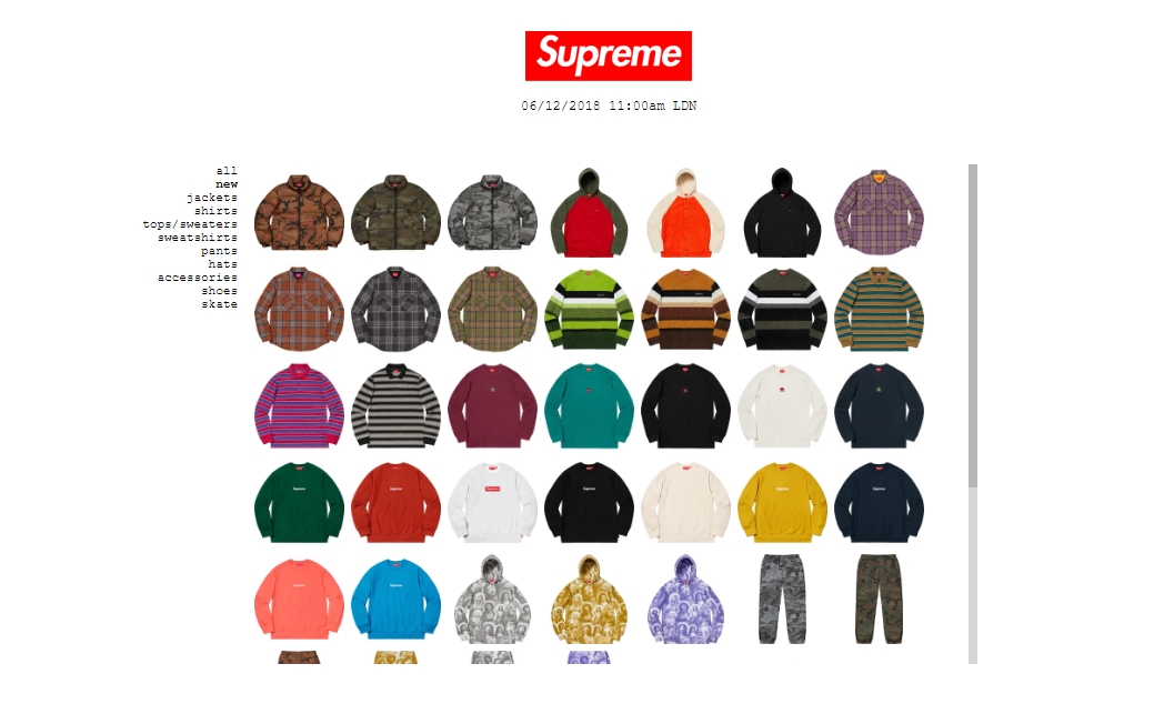 12/8発売！SUPREME 2018 F/W BOX LOGO CREW (シュプリーム ボックスロゴ クルーネック) & レギュラーアイテム一覧！