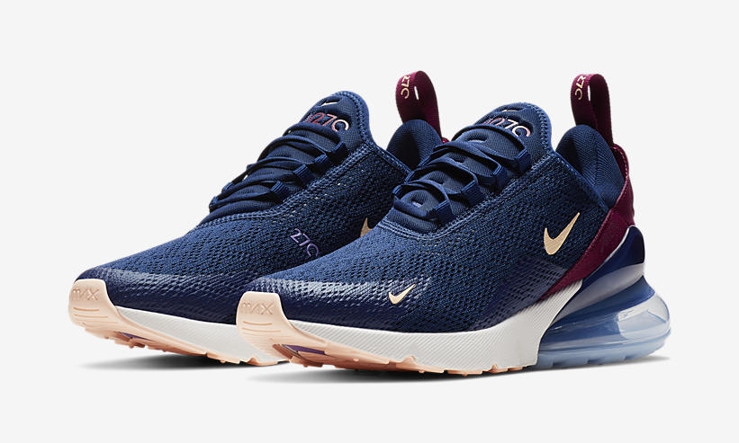 【オフィシャルイメージ】ナイキ ウィメンズ エア マックス 270 “ブルーヴォイド/バーガンディ” (NIKE WMNS AIR MAX 270 “Blue Void/Burgundy”) [AH6789-402]