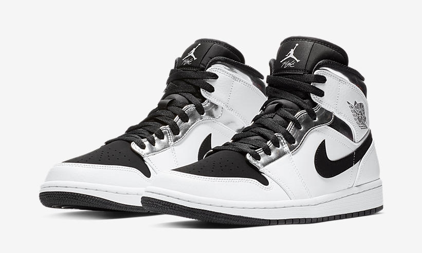 【オフィシャルイメージ】ナイキ エア ジョーダン 1 ミッド “ホワイト/ブラック/シルバー” (NIKE AIR JORDAN 1 MID “White/Black/Silver”) [554724-121]