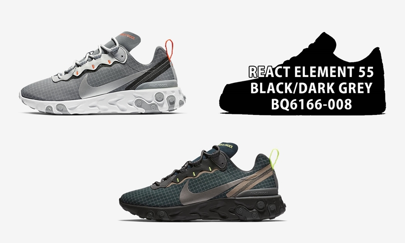 【オフィシャルイメージ】1/17発売！NIKE REACT ELEMENT 55 "Cool Grey/Black/Armory Navy" (ナイキ リアクト エレメント 55) [CD1503-001,008,400]