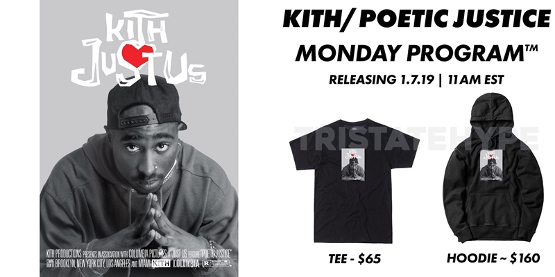 映画「POETIC JUSTICE」とのコラボ！KITH MONDAY PROGRAM 2019年 第1弾が海外1/7発売予定 (キス ポエティック・ジャスティス)