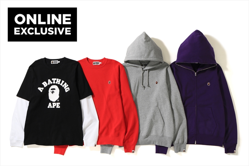 A BATHING APE ONLINE EXCLUSIVE 新作が1/10からリリース (ア ベイシング エイプ オンライン 限定)