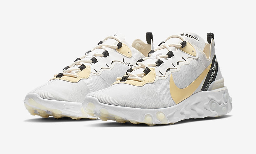 【オフィシャルイメージ】NIKE REACT ELEMENT 55 “White/Pure Platinum” (ナイキ リアクト エレメント 55 “ホワイト/ピュアプラチナム”) [BQ6166-101]