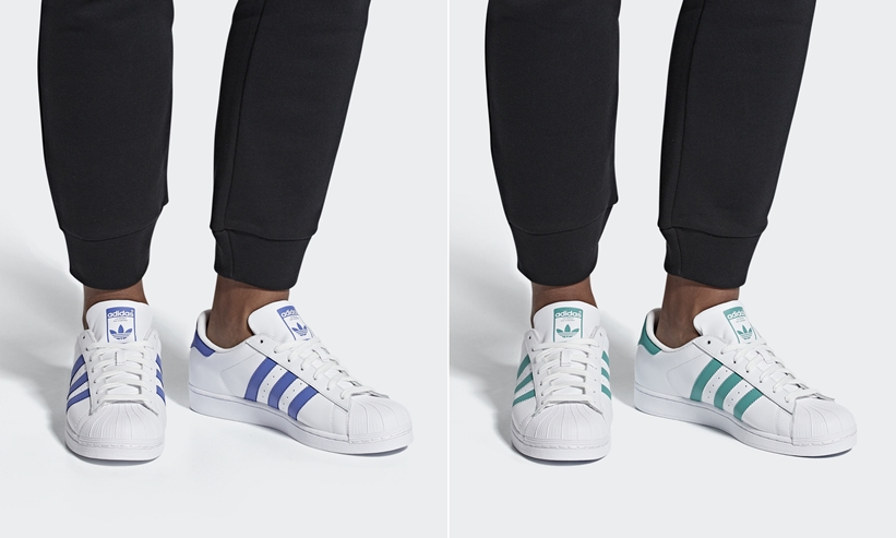 adidas Originals SUPERSTAR “White/Blue Violet/Green” (アディダス オリジナルス スーパースター) [G27810,27811]